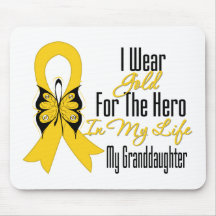 Childhood Cancer Ribbon My Hero My Granddaughter Mouse Mat