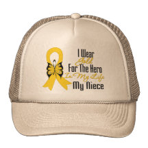 Childhood Cancer Ribbon My Hero My Niece Trucker Hat