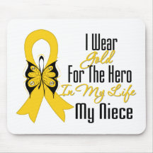 Childhood Cancer Ribbon My Hero My Niece Mouse Mats