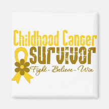 Childhood Cancer Survivor Flower Ribbon Magnets