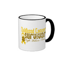 Childhood Cancer Survivor Flower Ribbon Mugs