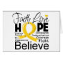 Childhood Cancer Typographic Faith Love Hope Greeting Cards