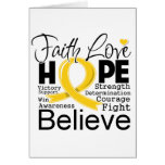 Childhood Cancer Typographic Faith Love Hope Cards