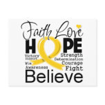 Childhood Cancer Typographic Faith Love Hope Post Card