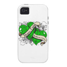 Childhood Depression Hope Faith Dual Hearts Case-Mate iPhone 4 Covers