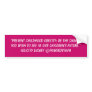 Childhood Obesity Prevention Bumper Sticker