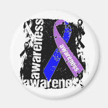 Childhood Pediatric Stroke Awareness Grunge Ribbon Magnet