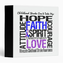 Childhood Stroke Can't Take My Hope 3 Ring Binders