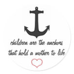 Children Anchor Mothers Round Sticker