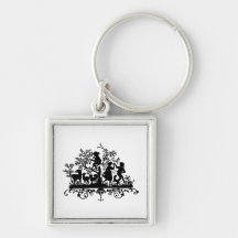 Children and Animals Silhouette Keychains