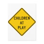 Children at Play Highway Sign Postcard