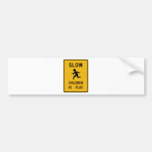 Children At Play Street Sign Bumper Stickers