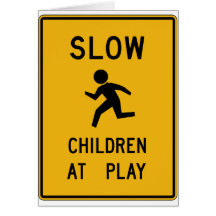 Children At Play Street Sign Cards