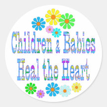CHILDREN & BABIES ROUND STICKER