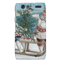 Children cutting down a Christmas Tree Motorola Droid RAZR Case