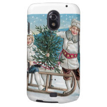 Children cutting down a Christmas Tree Galaxy Nexus Case