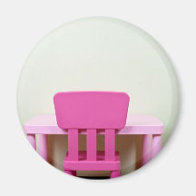 Children desk and chair refrigerator magnets