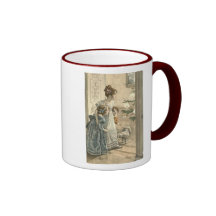 Children, Dog Looking At Tree Coffee Mug