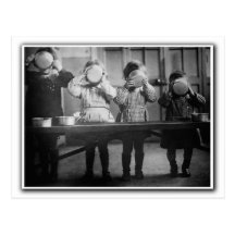 Children eating.  France c1941 Post Cards