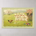 Children in Bunny Suits Easter Poster posters