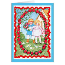 Children in Rose Frame Valenitne Card