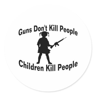 Children Kill Round Sticker by goldnsun