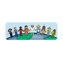 Children of the World Decorative Label
