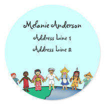 Children of the World Round Stickers