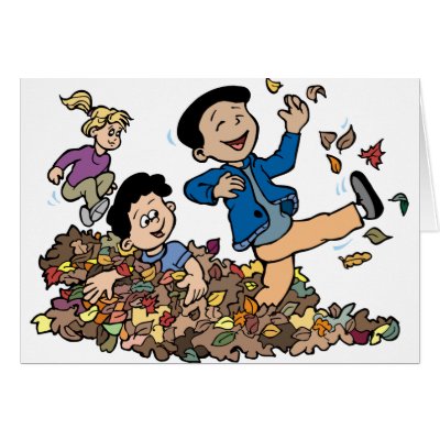 Children Playing In Leaves Greeting Card by BackToSchoolDays
