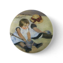 Children Playing on the Beach by Mary Cassatt Buttons