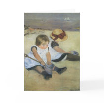 Children Playing on the Beach by Mary Cassatt Card