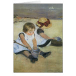 Children Playing on the Beach by Mary Cassatt Card