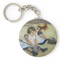 Children Playing on the Beach by Mary Cassatt Keychain