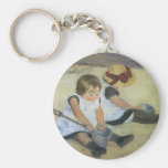 Children Playing on the Beach by Mary Cassatt Keychain
