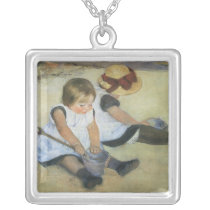 Children Playing on the Beach by Mary Cassatt Pendants