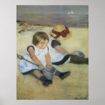 Children Playing on the Beach by Mary Cassatt Print