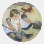 Children Playing on the Beach by Mary Cassatt Sticker