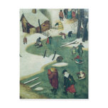 Children Playing on the Frozen River Postcards