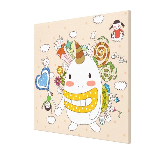 Children playing with monster gallery wrapped canvas