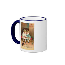 Children Reading Book Christmas Card Mug