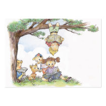 Children reading books business cards
