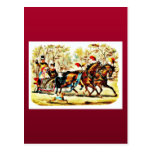 Children riding on a Horse Sledge Post Card