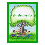 CHILDREN RING-AROUND BIRTHDAY PARTY INVITATION