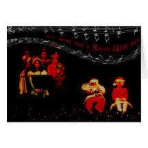 Children singing Merry Christmas Cards