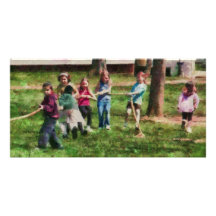 Children - Tug of War Photo Greeting Card