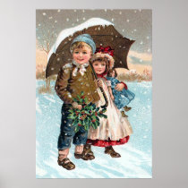 Children walking through the snow