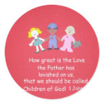 Children with Bible Verse Round Sticker