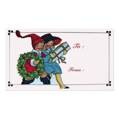 CHILDREN WITH CHRISTMAS GIFTS BUSINESS CARD by AiLartworks