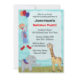 Children's circus birthday party invitation
