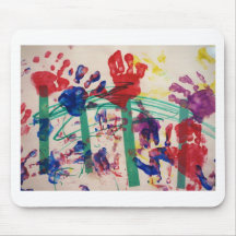 Children's handprint Garden Mousepad